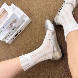 Bu Fan Zao Socks Women's Seamless Mesh Socks Solid Color Breathable Sweat-Absorbing Casual Style Highankle Socks - Product Image 3