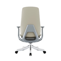 Fabricant de mobilier de bureau Vente en gros Intérieur Chaise de bureau ergonomique moderne à dossier moyen et à commande métallique en cuir artificiel blanc