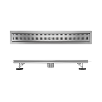 Grille de drain de sol invisible pour salle de bain, en acier inoxydable de qualité supérieure, durable, avec sortie latérale linéaire et bord à bride, 12, 24, 30, 36 pouces