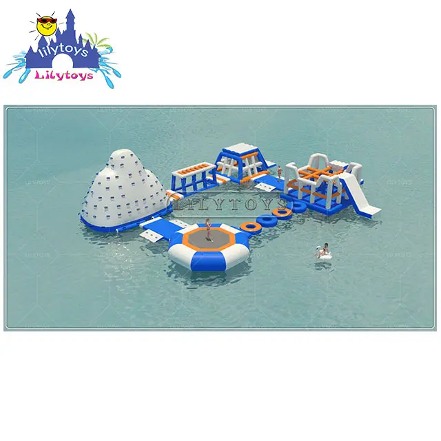 Lilytoys Manufacturers Floating Inflatable Water Slide And Obstacle Course Aqua Park For Summer