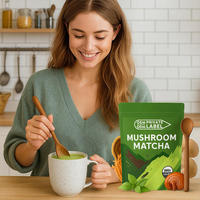 Mélange de poudre de matcha biologique premium aux champignons fonctionnels pour boissons - Thé en vrac en sachet, nouveau, 100% pur et fait main