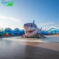 Modèle de requin animatronique grandeur nature en peluche pour parc à thème océanique à vendre