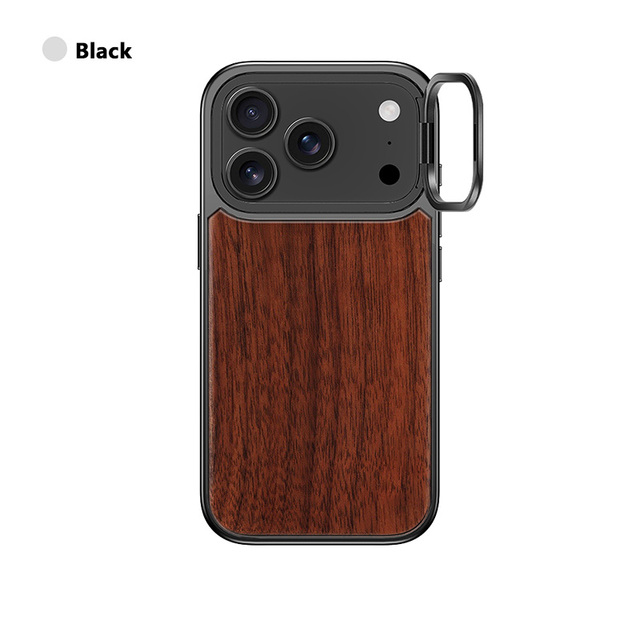 Luxury Magnetic Wooden Case for iPhone 18 17 16 15 Pro Max TPU & PC Shockproof Cover Compatible with Magnetic Wireless Charging
