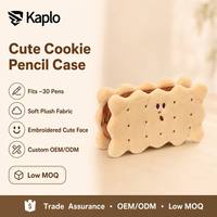 Étui à crayons en peluche mignon en forme de biscuit, grande capacité, pochette à stylos en forme de sandwich, sac de papeterie doux et kawaii pour filles et étudiants