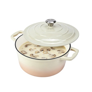 <span class=keywords><strong>Cocotte</strong></span> en <span class=keywords><strong>fonte</strong></span> émaillée bicolore de qualité supérieure pour la cuisine domestique, faitout sain antiadhésif - Product Image 3