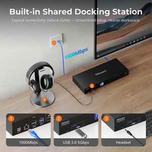 <span class=keywords><strong>Commutateur</strong></span> KVM <span class=keywords><strong>HDMI</strong></span> TESmart 4 <span class=keywords><strong>PC</strong></span> <span class=keywords><strong>2</strong></span> Moniteurs 4K 60Hz Prise en Charge du Réseau Gigabit USB 3.0 Commutation de la Souris pour Bureau de Trading Financier - Product Image 5