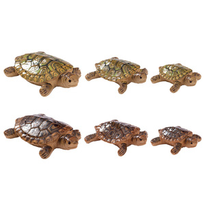 Figura de tortuga flotante realista de resina, adorno en miniatura para estanque, decoración para pecera, rocalla, bonsái, patio - Product Image 5