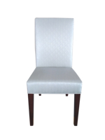 Chaise de salle à manger moderne de luxe blanche pour hôtel, café, restaurant, cuisine, avec dossier haut, revêtement en tissu et structure en bois