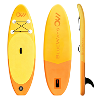 Planche à pagaie gonflable orange tropicale de 9'6'', SUP junior stable de 31'' de large et 5'' d'épaisseur, planche de stand-up paddle légère, 290 cm