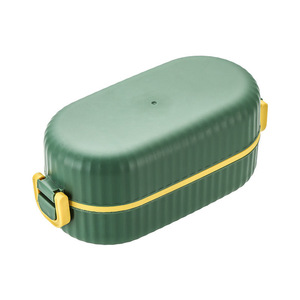 Multi Layer <b>Lunch</b> <b>Box</b> Egg Shape Plastic Lid With Utensil <b>Compartment</b> For Students And Office Use - Product Image 5
