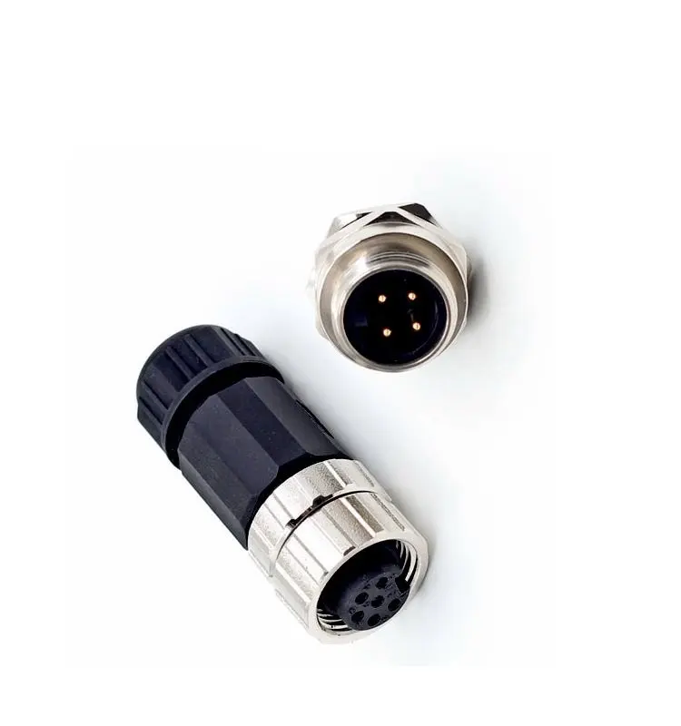 Circular 7/8 "4Pole Female Field Straight Waterproof IP65 Connector For Automation Power