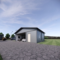 Garage Conteneur Préfabriqué Pliable à Faible Coût, Box de Rangement Mobile en Acier pour Voitures avec Porte à Enroulement pour Entrepôts