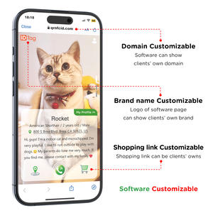 Smart ID Software QR Code Custom Fashion Luxury Nylon Anti-Hang Breakaway Cat Neck Collar con campana - Product Image 3