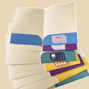 사용자 정의 로고 <span class=keywords><strong>A4</strong></span> 250G 양면 적층 폴더 <span class=keywords><strong>2</strong></span> 포켓 및 풀 컬러 명함 슬롯 <span class=keywords><strong>2</strong></span> 배 비즈니스 브로셔 - Product Image 4