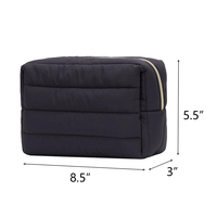 Sac de maquillage moelleux de voyage pour femmes pochette de cosmétiques de maquillage de voyage portable petit sac de maquillage matelassé