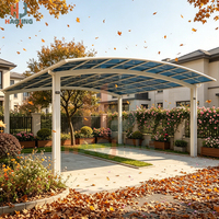 Grand abri pour deux voitures en aluminium, abri de voiture avec toit en polycarbonate à structure renforcée épaisse pour villa familiale, jardin, espace de stationnement extérieur
