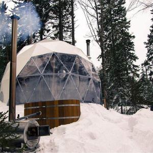Dôme géodésique de glamping professionnel de 6 m en promotion avec chauffage et isolation en coton pour l'hiver - Product Image 1