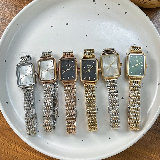 IEKE Factory Spot Light Luxury Eco-Friendly Rectangle Fashion Women's High Feeling Temperament Quartz Watch