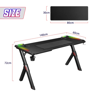Smart Gaming Desk with Wireless Charging Pad, USB Ports and Power Outlets, RGB LED Strip Lighting, Ergonomic PC Gaming Table - Product Image 5
