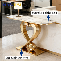 Fabricant chinois de table console multifonctionnelle de haute qualité, meubles modernes pour salon, salle à manger, entrée, marbre, acier inoxydable