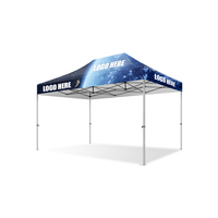 Gazebo robuste anti-ébranlement pour extérieur 13x26 pieds, résistant à l'eau, avec logo personnalisé imprimé, tente pliable sans outils d'assemblage