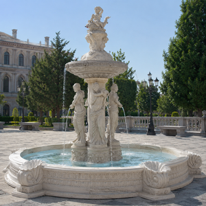 Fuente de Jardín de Piedra Arenisca Blanca para Exteriores con Figuras Clásicas y Fuente de Agua para Plaza - Product Image 6