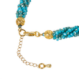 Collar de Cristal Turquesa de 18 Pulgadas con 4 Hileras y Cuentas Facetadas de 3mm para Regalo con Cuarzo, Ágata y Perla - Product Image 4