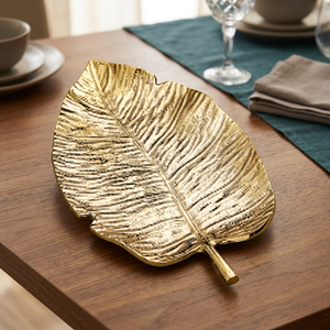 Leaf-Shaped metal <b>Decorative</b> <b>Plate</b> Handmade Contemporary Plant Pattern Design for Party Tableware - Product Image 6