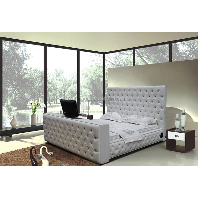 High Quality Remote Control Lift Queen Size Tv Bed Modern for Bedroom Bed