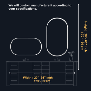 Thương mại-Bán buôn hình bầu dục dẫn Gương phòng tắm | cảm ứng thông minh + ứng dụng + giọng nói | số lượng lớn đơn đặt hàng khách sạn - Product Image 2