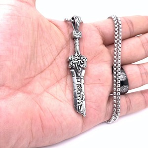 Yunnique – pendentif épée en acier inoxydable pour hommes, collier de style Punk, design rétro de lame cassée, 216066 - Product Image 4