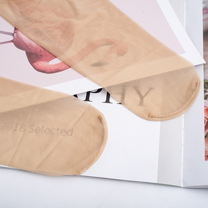 Ultra Thin Sheer Open Crotch Stockings For Women Flesh Tone Anti Snagging Summer Wear Solid Color Polyester Fiber - Product Image 3