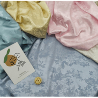 Fournisseur de tissus à bas prix, design floral, textiles élastiques, rose, polyester, brocart, satin, jacquard pour vêtements