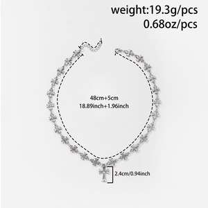 Eleganti collane incrociate da donna-gioielli in lega di nicchia di fascia alta per catene di maglioni autunno/inverno - Product Image 5