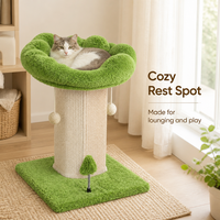 Griffoir pour chat de 40 cm de haut, colonne en corde avec nid en peluche et balles suspendues pour chats d'intérieur OEM/ODM Solide