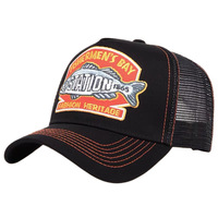 Gorra de béisbol Fishermen's Bay Station unisex, tipo trucker de malla, transpirable, plegable, de algodón, con protección solar, bordado personalizado