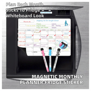 Planificador de Oficina <span class=keywords><strong>Mensual</strong></span> Mediano Moderno, Pegatinas Magnéticas para Calendario de Refrigerador, Pegatina Magnética con Forma de Pizarra Blanca para Refrigerador - Product Image 2