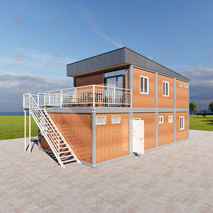 Due piani prefabbricati Flat Pack case mobili prefabbricato 7 in 1 Container stazione passeggeri con scala esterna - Product Image 3