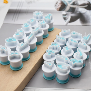 Presse à main arabe 3D en plastique, nouvelle collection, 6 pièces, DIY, lettres noires, <span class=keywords><strong>emporte</strong></span>-pièce - Product Image 2
