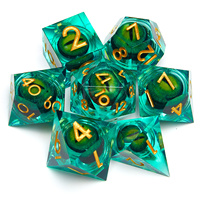 E-commerce buatan tangan D20 wajah naga dan bawah tanah kota cairan inti dadu 7 polihedral dadu DND Set D & D Model terbaru
