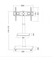 KM-1600B 65 Inch Modern TV Bracket Online Wholesalers Stand Mobile LCD TV Cart 26-65 inci VESA 600x400mm Baja Cold Rolled