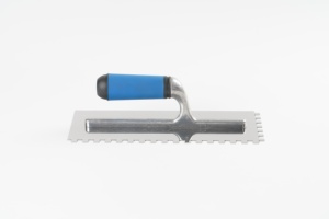 Outils professionnels pour le collage de plaques de plâtre, truelle en acier inoxydable avec manche bimatière, truelle à plâtrer à dents carrées - Product Image 3