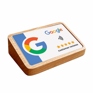 Impression personnalisée NFC Support en bois Affichage NFC Plaque 2 en 1 pour Google Review - Product Image 1