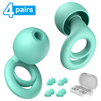 Vente en gros de bouchons d'oreilles en silicone personnalisés avec logo privé, modèle XS S M L, 4 paires, noir et vert, insonorisants, réduction du bruit, pour dormir