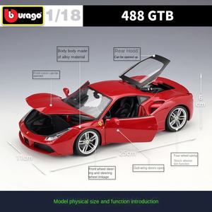 Bburago 1:18 Ferrar I Enzo 488 Super Racing Sports Monza <span class=keywords><strong>SF90</strong></span> voiture en métal à collectionner en alliage moulé sous pression voiture modèle en métal jouet - Product Image 2