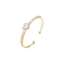 Nouveau Bracelet Rétro Vintage pour Femme, Bijou Gothique Solide en Forme de Cœur, Original, avec Zirconium Texturé, pour Banquet