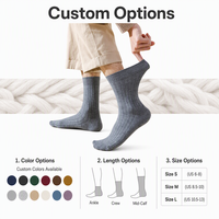 Chaussettes en coton tricotées pour hommes OEM, design personnalisé avec logo, chaussettes décontractées pour affaires, respirantes, classiques, côtelées, pour la vie quotidienne en automne