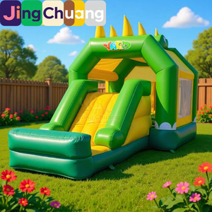 Offre Spéciale : Trampoline <span class=keywords><strong>Gonflable</strong></span> JingChuang avec Toboggan Dinosaure et Château Ludique en Tissu Oxford 530x260x310CM pour Usage Commercial - Product Image 1