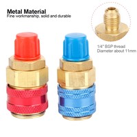 2pcs R134A High Low Pressure Straight Quick Coupler Connector Car A/C Refrigerant Adapter