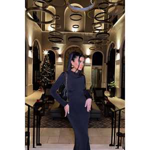 Basic <b>Black</b> <b>Long</b> <b>Cocktail</b> <b>Dress</b> - Product Image 2